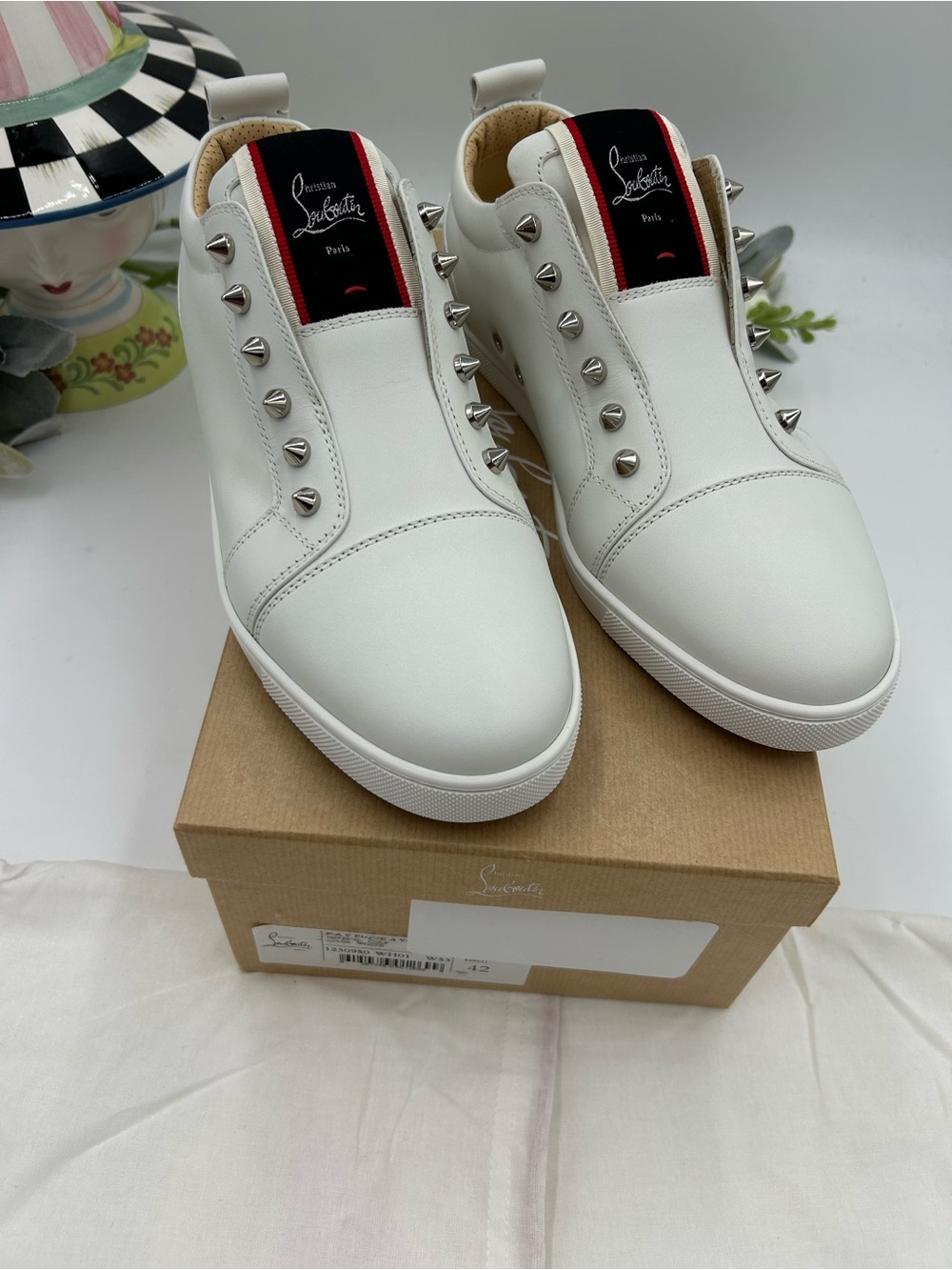 Men's Christian Louboutin F. A. V. VONTADE leather sneakers size 42 made Italy